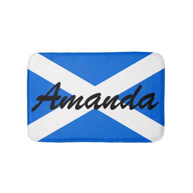 Tapete De Banheiro Nome Personalizado em bmcnt Sinalizador Escocês (frente)