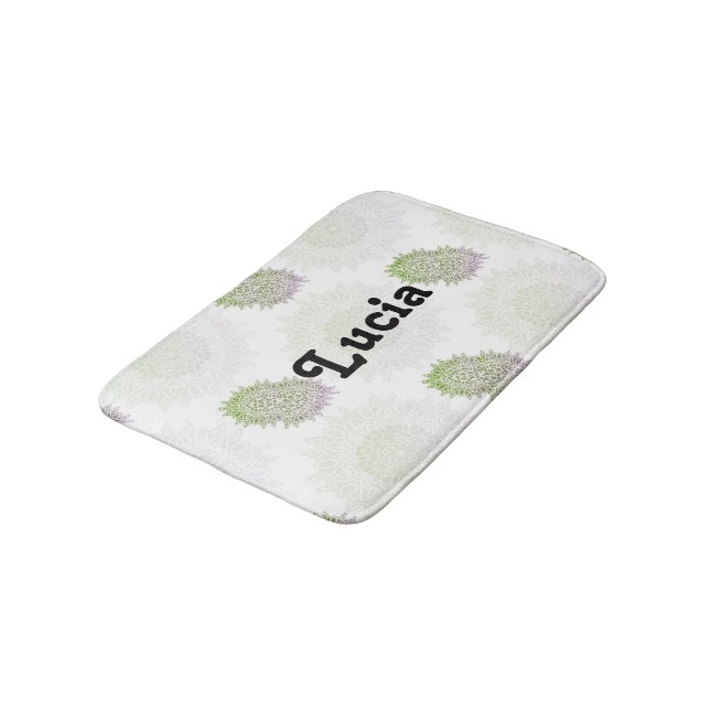 Tapete De Banheiro Nome personalizado ombre mandala em branco (Angulado)