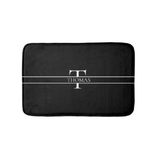 Tapete De Banheiro Nome Personalizado Personalizado Elegante Monogram