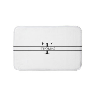Tapete De Banheiro Nome Personalizado Personalizado Elegante Monogram