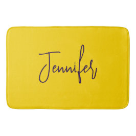 Tapete De Banheiro Nome personalizado texto púrpura amarelo