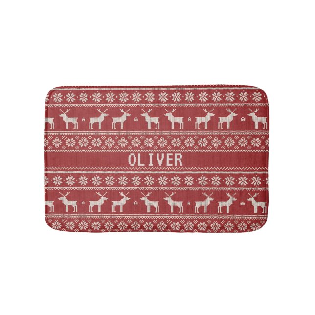 Tapete De Banheiro Nordic Reindeer Christmas Personalized  (frente)