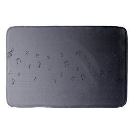 Tapete De Banheiro Notas Musicais Bath Mat Cinza