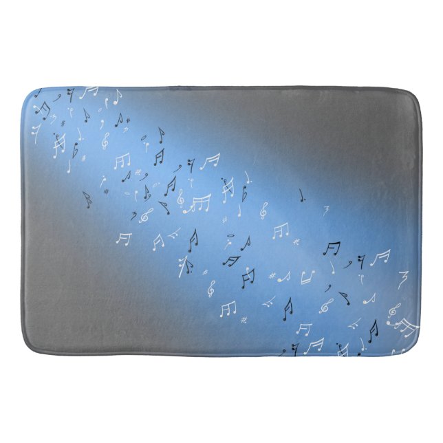Tapete De Banheiro Notas Musicais Blue Moon Bath Mat (Frente)