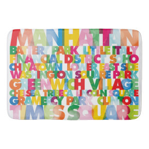 Tapete De Banheiro NYC Boroughs Bath Mat