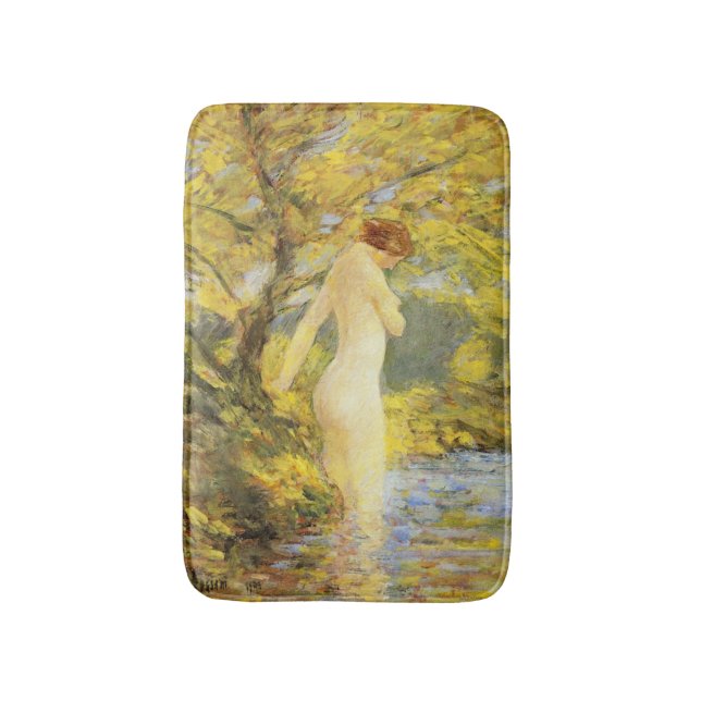 Tapete De Banheiro Nymph Bathing (Bela Mulher) (por Childe Hassam) (Frente Vertical)
