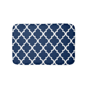 Tapete De Banheiro O azul marinho Quatrefoil telha o teste padrão