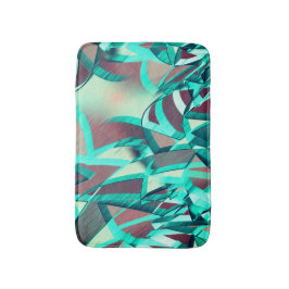 Tapete De Banheiro O azul ou o ciano listra a vermelho, com gotejamen