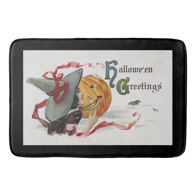 Tapete De Banheiro O Beijo da Bruxa: um Jack o Lantern no Halloween (Frente)