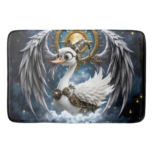 Tapete De Banheiro O Cisne Curioso de Relógio. (Frente)