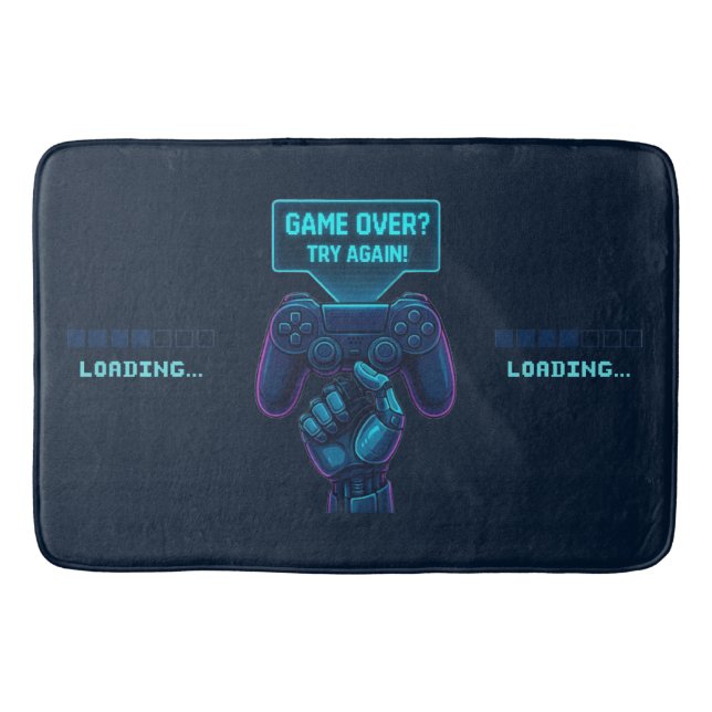 Tapete De Banheiro O Jogo Acabou? Tente De Novo! Gamer Bath Mat Futur (Frente)