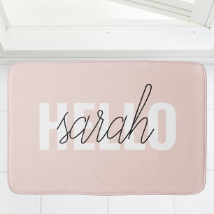 Tapete De Banheiro O Pastel Moderno Pink Hello E Você Nome