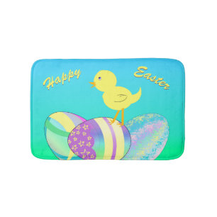 Tapete De Banheiro O pintinho amarelo com Pastel Eggs o FELZ PASCOA