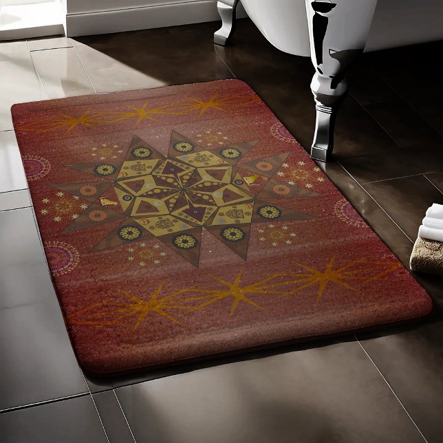 Tapete De Banheiro O protetor da retidão do Geo tantrum mandala (Criador carregado)
