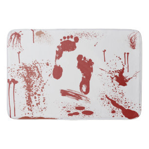 Tapete De Banheiro O sangue sangrento da pegada Splattered a grande