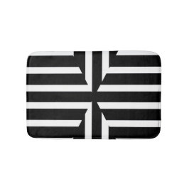 Tapete De Banheiro O sólido preto e branco moderno listra a esteira