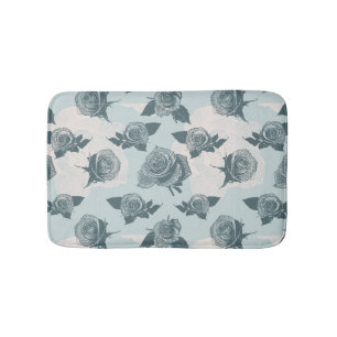 Tapete De Banheiro O teste padrão floral com aumentou