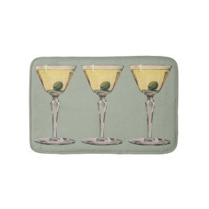 Tapete De Banheiro O vintage bebe bebidas, cocktail da azeitona de