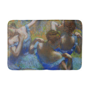 Tapete De Banheiro Obra-Prima de Arte Fina Azul de Degas Bailarinas