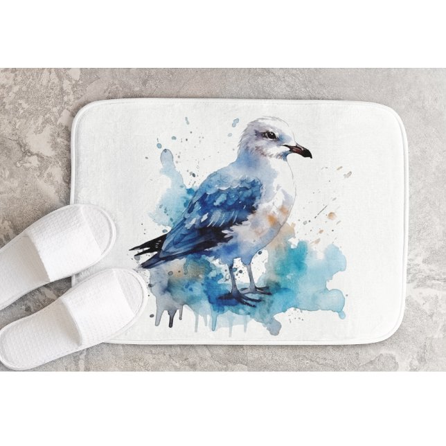 Tapete De Banheiro Ocean Breeze: Watercolor Seagull (Criador carregado)