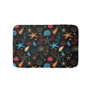 Tapete De Banheiro Ocean Seashells Seacavalos e Starfish Sea Life