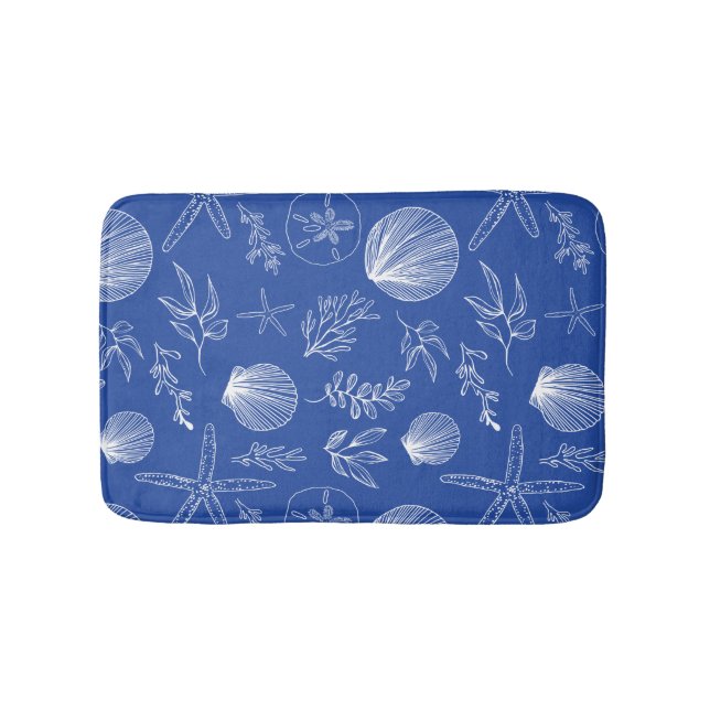 Tapete De Banheiro Oceano Elementos Costeiros Bath Mat (frente)