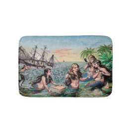 Tapete De Banheiro Oceano Náutico Mágico Sereia