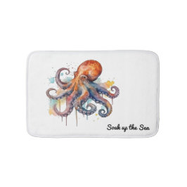 Tapete De Banheiro Oceano Whimsy: Octopus Colorido