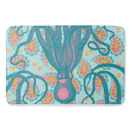 Tapete De Banheiro Octopus antigo em Blue Paisley