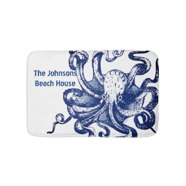 Tapete De Banheiro Octopus azul (frente)