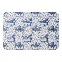 Tapete De Banheiro Octopus Marinho náutico numa banheira