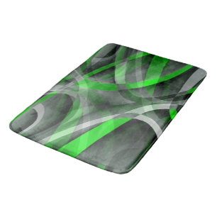 Tapete De Banheiro Oitenta Retro Neon Verde e Cinza Padrão de Linha C