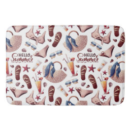 Tapete De Banheiro Olá Summer Beach Vibes Diversão Padrão de Férias