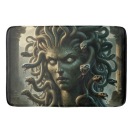 Tapete De Banheiro Olhar de Medusa Cabeça de Morte de Cobras