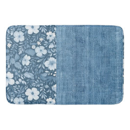 Tapete De Banheiro Olho de Negra Azul Botânico Elegante