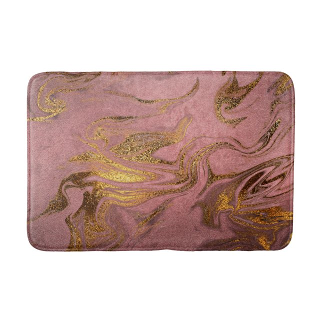 Tapete De Banheiro Olho elegante de ouro e rosa (Frente)
