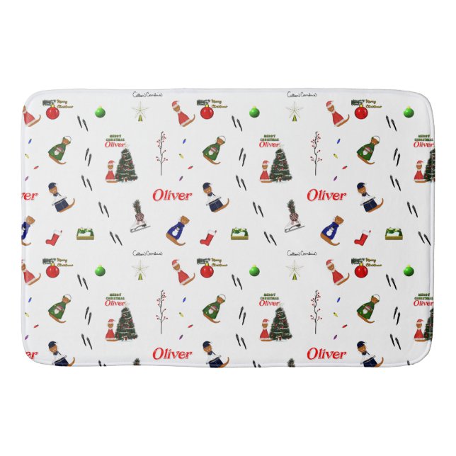 Tapete De Banheiro Oliver The Otter Christmas Random Pattern (Frente)
