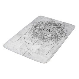 Tapete De Banheiro OM Mandala no Silver Marble