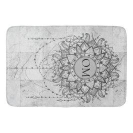 Tapete De Banheiro OM Mandala no Silver Marble