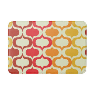 Tapete De Banheiro Ombre Retro Ogee em Laranja, Tangerina e Vermelho