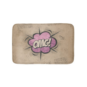 Tapete De Banheiro OMG! Vintage Comic Book Steampunk Pop Art