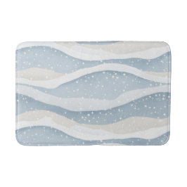 Tapete De Banheiro Onda de Neve de Inverno Azul Padrão Personalizado