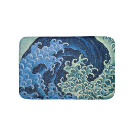 Tapete De Banheiro Onda Feminina Hokusai Vintage Oceano