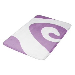 Tapete De Banheiro Onda Giratória de Lavanda e Branco
