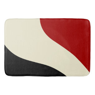 Tapete De Banheiro Onda mínima elegante em vermelho, preto e creme