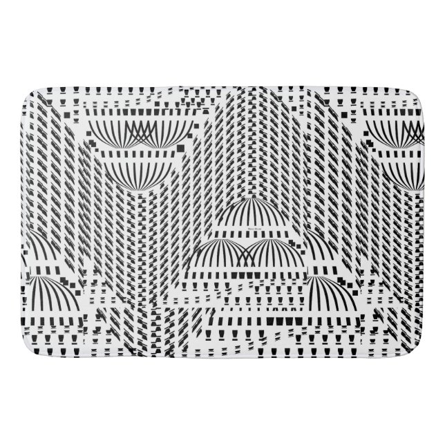 TAPETE DE BANHEIRO ONDA PRETA E BRANCA (Frente)