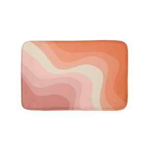 Tapete De Banheiro Ondas do estilo retrô cor-de-rosa e laranja