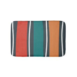 Tapete De Banheiro Ondas retro brancas vermelhas do terracotta azul