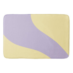 Tapete De Banheiro Ondas Simples em Pastel Amarelo e Roxo