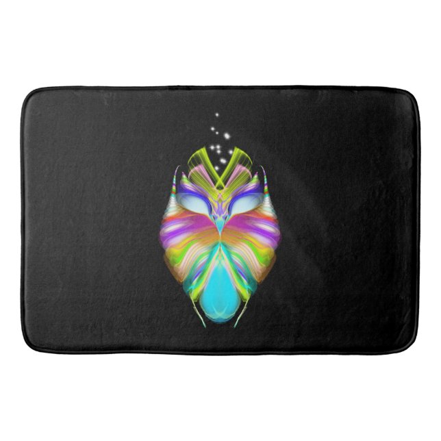 Tapete De Banheiro Oracle Owl Preto e Multicolorido (Frente)